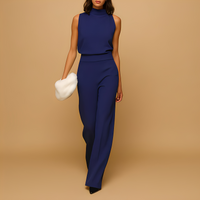 Almerra - Damen-Jumpsuit ohne Ärmel mit weitem Schnitt – Blau