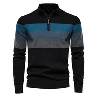 LENNOX – Warmer Strickpullover mit Reißverschluss für den Winter – Marine