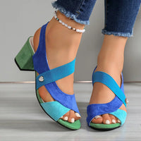 Lurene - Gepolsterte Schuhe mit Blockabsatz – Himmelblau