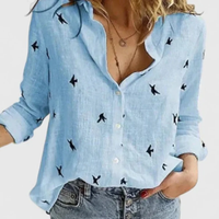 Kalea | Leichte Leinenbluse – Blau 2