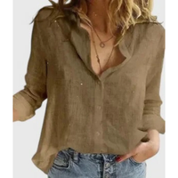 Kalea | Leichte Leinenbluse – Braun