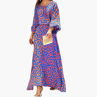 Kalinda | Fließendes Alloverdruck Maxikleid – Lila