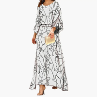Kalinda | Fließendes Alloverdruck Maxikleid – Weiß