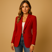 Karina | Damen Einreiher Blazer – Rot