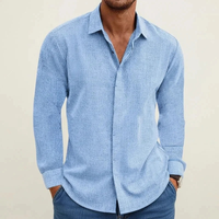 Karl | Herren Legeres Langarmhemd – Hellblau