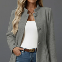 Karoline | Langer Eleganter Trenchcoat – Grau