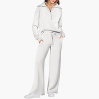 Katarina | Damen Trainingsanzug Set mit Halbzip – Weiß