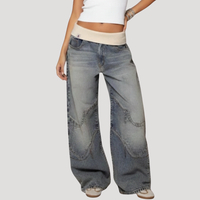 Katinka | Damen Weite Baggy Hose – Hellblau