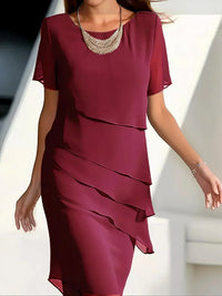 Kendra | Figurschmeichelndes Schickes Kleid – Rot