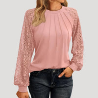 Kersti | Feine Spitzenbluse mit Rundhals – Rosa
