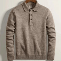 Herren Polo Strick Pullover | Langarm – Braun