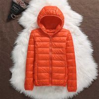 Helga | Wasserdichte Daunenjacke – Orange