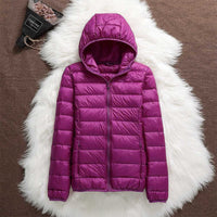 TEODORA - GESTEPPTE JACKE MIT KAPUZE – Violett