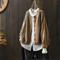 Damen Strickjacke in Übergrößer | Bequem – Khaki