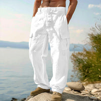 Kilian | Herren Cargo Hose mit Kordelzug und Seitentaschen – Weiß