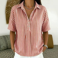 Kirra | Sportliche Polokragen Bluse – Rot