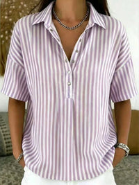 Kirra | Sportliche Polokragen Bluse – Lila