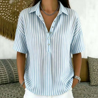 Kirra | Sportliche Polokragen Bluse – Blau