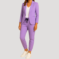 Klara | Damen Hosenanzug Blazer Set Zweiteiler – Lila