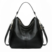 Klassisch elegante Damenhandtasche | Groß – Schwarz