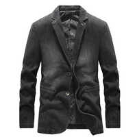 Klassische Jeansblazerjacke für Herren | Warme – Schwarz