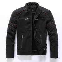 Klassische Luxus-Bikerjacke für Herren | Reißverschluss – Schwarz