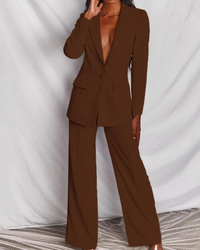 Klassischer Blazer und Hosenanzug für Damen | Moderne – Kaffee