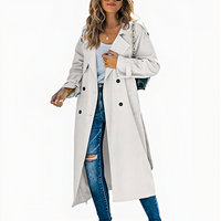 Klassischer langer Damen-Trenchcoat | Wasserdichte – Weiß