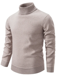 Klassischer warmer Herrenpullover | Rollkragen – Beige