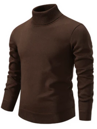 Klassischer warmer Herrenpullover | Rollkragen – Braun
