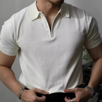 Klassisches Herren-Poloshirt mit Reißverschluss | Kurzarm – Weiß