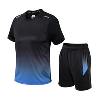 Klassisches Herren-Turnhemd & Shorts-Set | Sportlich – Blau