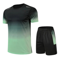 Klassisches Herren-Turnhemd & Shorts-Set | Sportlich – Grün