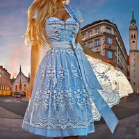 Klassisches Oktoberfestkleid für Damen | Midi – Blau