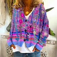 Hanna Modische Strickjacke für kalte Jahreszeiten – Lila
