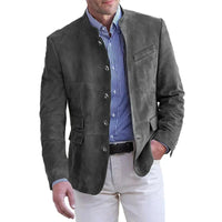 Konrad | Herren klassische Jacke mit Knopfverschluss – Grau