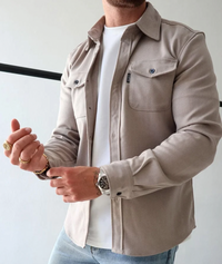 Konstantin | Herren Langarm Freizeithemd – Beige