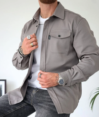 Konstantin | Herren Langarm Freizeithemd – Grau
