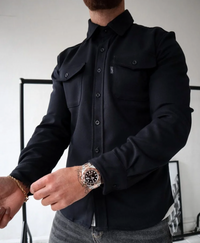 Konstantin | Herren Langarm Freizeithemd – Schwarz