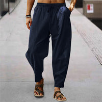 Korbinian | Herren Leichte Sommerhose mit Kordelzug – Dunkelblau