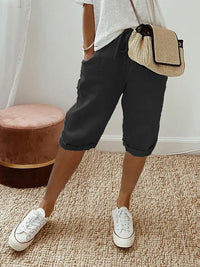 Liv | Sommer-Shorts aus Leinen-Mix (1+1 GRATIS) – Schwarz