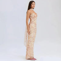 Hanna | Damen Trägerloses Corsagen Maxikleid Raffung – Korsett Maxi Trägerlos 2026 – Geblümt