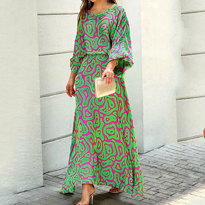 Mavy - Elegantes langes locker sitzendes Kleid