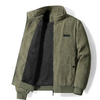 Kuschelige & elegante Herrenjacke | Kord – Oliv