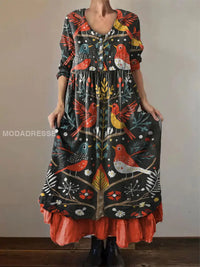 Frauen Norwegen 17. Mai Kleid mit Blumenmuster – Schwarz