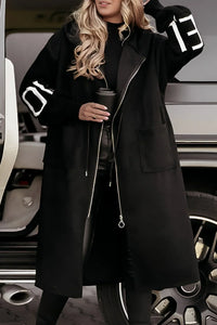 LILY – Elegante Nordic Knit Kapuzenjacke für Damen – Schwarz