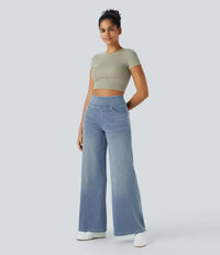 Evie™ | Bequeme, hoch taillierte, dehnbare Hose – Hellblau (5 noch auf Lager)