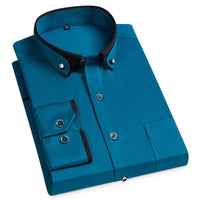 Sommerliches Business Hemd für Herren - Stylisches Stretch Hemd im Slim Fit – Pfauenblau