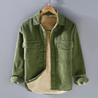 Lässige Herbstjacke für Herren | Cord – Grün