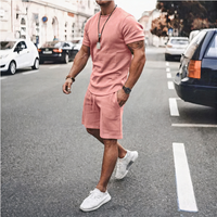 Lässige Shorts und T-Shirt für Herren | Kurzer hose – Rosa